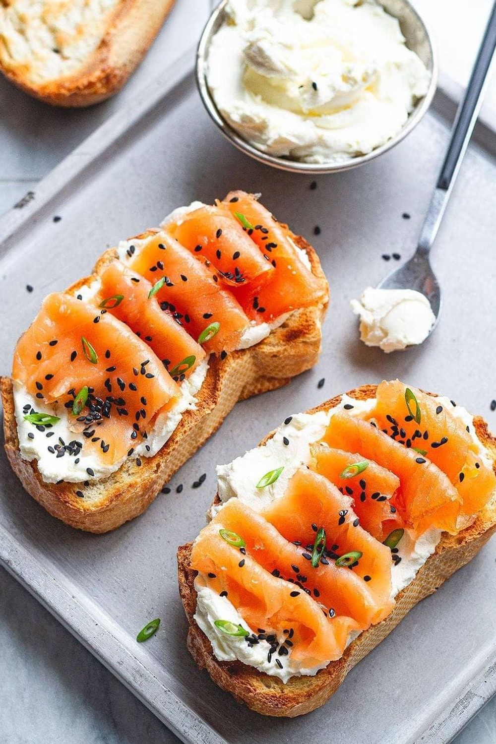 Cheesy Smoked Salmon Toast